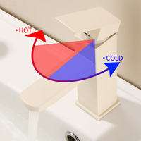 Robinet de lavabo blanc en acier inoxydable à levier unique chaud/froid pour salle de bain minimaliste nordique