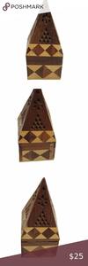 Wooden and Leather <b>Incense</b> Box, Handmade Bakhoor Holder, Elegant <b>Incense</b> <b>Burner</b> for Home and Office Use - Product Image 4