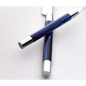 Ensemble de couverts de couleur argent antique avec poignées bleues en corne Couverts élégants en acier inoxydable pour les fêtes dans les hôtels et les salles à manger - Product Image 2