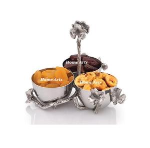 Serveur de noix de couleur argent en acier inoxydable avec serveur de fruits secs de la plus grande qualité pour accessoires de table - Product Image 4