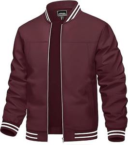 OEM/ODM Custom <b>Black</b> Lamb Leather Bomber <b>Jacket</b> for Men 100% Nylon Stand Collar for Winter - Product Image 5