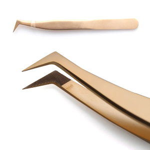 Pinzas Profesionales de Acero Inoxidable para Extensión de Pestañas, Punta de Fibra, Agarre Perfecto, Antideslizantes, Duraderas - Product Image 1