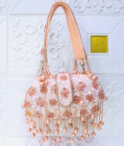 Handcrafted Rhinestone Ethnic Evening <b>Clutch</b> <b>Bag</b> <b>for</b> Women Bridal <b>Wedding</b> Flap Closure Chain Strap Stone Pattern 1-1.9L Capacity - Product Image 2