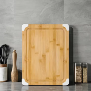 Tabla de cortar de madera de estilo moderno con 4 esquinas cubiertas, bloques de cortar de madera, tabla de queso, tabla de servir para la cocina del hogar - Product Image 2