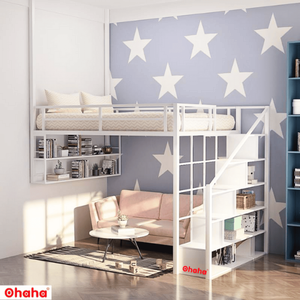 Camas de Dormitorio, Literas Metálicas, Litera Doble sobre Doble de Acero con Marco Minimalista, Estable y Elegante, Alta Calidad GTS005 - Product Image 1