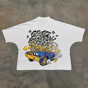 เสื้อยืดผู้ชายไซส์ใหญ่ทรงหลวมผ้าฝ้าย 100% สำหรับฤดูร้อน ขายส่ง คุณภาพสูง ปักลายตามสั่ง พิมพ์ลาย 3 มิติ - Product Image 5