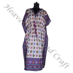 KFL010 Fashion Sleeveless Pure Silk Long Kaftan Plus Size Women's <b>Sleepwear</b> - Product Image 4