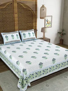 Draps en coton 100% imprimés au bloc, directement de l'usine en Inde, pour les commandes en gros, linge de lit en coton imprimé au bloc traditionnel, vente en gros - Product Image 6