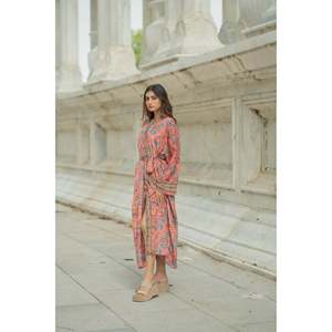 Kimono de Lujo de Mezcla de Seda, Vestido Largo Suave y Transpirable para Mujer, Ropa de Estar por Casa, Ropa de Dormir para Damas de Honor, Ropa de Playa y Resort, Tejido ODM - Product Image 2