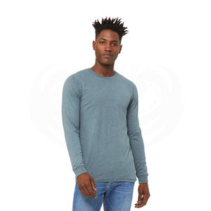 Bella + Canvas 3513 Unisex Tri-blend Camiseta de manga larga Basic Steel Grey Camiseta de manga completa - Product Image 6