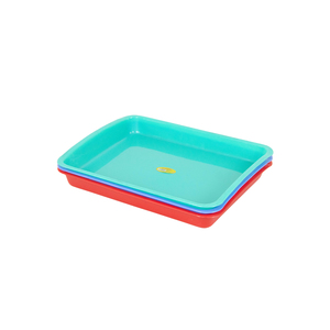 Plateau de préparation alimentaire en plastique incassable, large et plat, rectangulaire, pour service domestique, cantine, restaurant, plateau utilitaire - Product Image 4