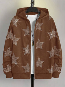 Sweat-shirts à capuche en polaire pour hommes, entièrement personnalisables, décontractés, unis, avec strass, écologiques, séchage rapide, coupe oversize, prix raisonnable - Product Image 2