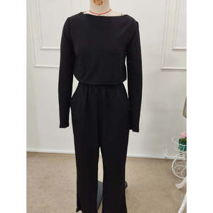 Combinaison pour femme Jane's, asymétrique à une épaule, manches longues, en viscose double fil, avec ceinture à nouer, coupe décontractée, longueur intégrale - Product Image 6