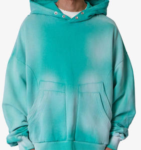 Sudadera con Capucha de Moda Invernal para Hombre, 100% Algodón, Lavado Desteñido, Estilo Urbano, con Bordado y Detalles Decorativos de Pedrería - Product Image 1