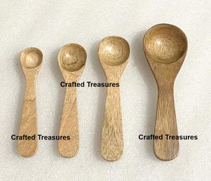 Juego de 4 Mini Cucharas Rústicas de Madera para Café, Especias y Condimentos, Cucharas Medidoras Pequeñas, Utensilios de Cocina al Mejor Precio - Product Image 2