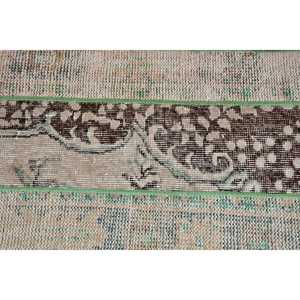 Turkish Vintage Small Rug 1.6x3.1 ft, <b>Brown</b> Floral Rug <b>Wool</b> - Product Image 4