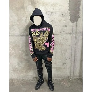 Harajuku Retro Pullover Personalized Pattern Printed Hoodie <b>Black</b> <b>Man</b> Hoodi Oversize Sweatshirt Casual Top Ins Street Wear - Product Image 6