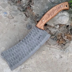 Cuchillo de Cocina Burraq Hecho a Mano con Acero al Carbono, Diseño de Gota de Lluvia, Multifuncional, con Funda de Cuero, para Uso en la Cocina - Product Image 6