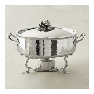 Vente chaude 2025 élégant argent plaqué vente de luxe Roll Top en acier inoxydable Buffet chauffe-plats pour la restauration - Product Image 2