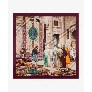Écharpe carrée en satin de soie 90x90cm - Impression numérique personnalisée par un designer - Accessoire élégant été-automne - Product Image 1