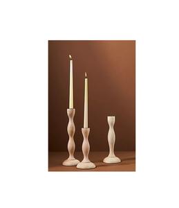 Portavelas de madera decorativo con detalles tallados artesanales y acabado terroso cálido para acogedoras configuraciones de habitaciones Rústicas - Product Image 4