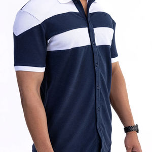 Personnalisable Hommes Été Casual Imprimé Marine Motif Chemise 100% Coton Popeline Respirant Anti-Rétrécir Anti-Rides Marine Jersey - Product Image 2