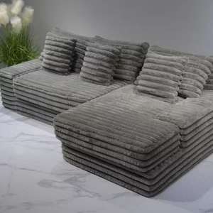 Moderno sofá comprimido al vacío felpa PANA sofá seccional sala de estar dormitorio reclinable perezoso sofá cama muebles embalaje en caja - Product Image 1