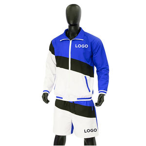 Chándal cortavientos de nailon ligero para hombre, chaqueta con cremallera y logotipo personalizado con botones, conjuntos cortos con estilo masculino - Product Image 1