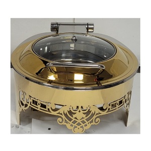 Plato de frotamiento chapado en oro Forma REDONDA/Hotel/Restaurante Calentador de alimentos usado Platos de frotamiento para bodas y fiestas - Product Image 6