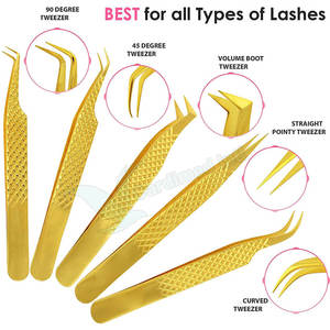 Pinzas de cejas inclinadas profesionales de acero inoxidable para depilación de cejas Diseño recubierto - Product Image 2