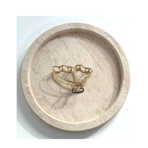 Marble <b>Heart</b> Trays Decoration Bathroom Accessories for round <b>shape</b> Luxury Hotels and Home Use - Product Image 1