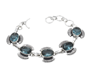 Plata de Ley 925, Topacio Azul de Londres, piedras preciosas, joyería hecha a mano, pulsera, piedras preciosas, joyería de moda, joyería de piedras preciosas de Color azul - Product Image 3