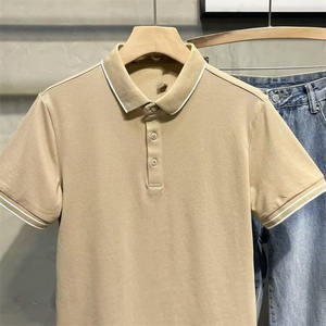 Chemise polo à manches courtes en soie glacée simple et élégante pour homme avec logo personnalisé OEM brodé et imprimé - Product Image 5