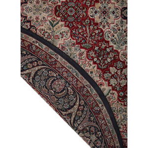 Tapis en laine noué à la main Aalam Blue Pae-5756 9x12 rectangulaire à motif médaillon pour la décoration de la maison, du salon ou de l'couloir - Product Image 5