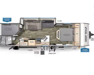 Autocaravana/Remolque de Viaje Forest River Grey Wolf 26DBH 2023 2024 2025 - Product Image 2