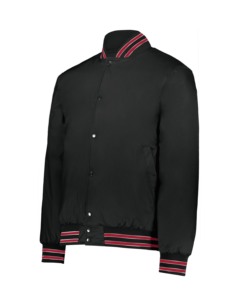Chaqueta Bomber con Capucha Unisex Premium 2025, Negra con Tiras Rojas, Tela de Lona, Estilo Vintage, para Invierno en Chicago - Product Image 3