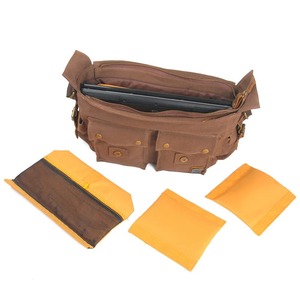 Bolso bandolera de cuero auténtico para cámara de un solo hombro, para fotografía informal, con forro impermeable, empalme de lona compatible con SLR - Product Image 3
