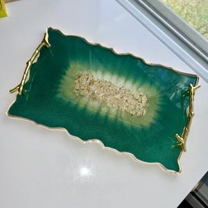 Bandeja de Servicio de Resina Hecha a Mano de Alta Calidad con Diseño Minimalista para Alimentos, Frutos Secos, Aperitivos, Juegos de Té - Bajo Costo AALIYAN IMPEX - Product Image 3