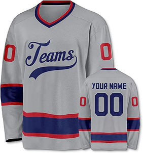 Maillot de sport en polyester 100% de couleur personnalisée, vêtements de hockey sur glace respirants avec numéro imprimé personnalisé - Product Image 5