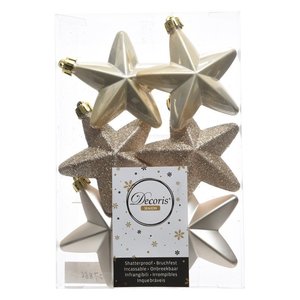 Amicasa Stars (6pcs) <b>Plastic</b> Pearl 9027866 Christmas Ball & <b>Tree</b> Ornaments - Product Image 1
