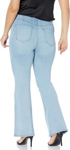 Mode polyvalent noir mince jambe large Denim pantalon lavé perforé Denim Flare pantalon femmes taille haute cloche bas Jeans - Product Image 4
