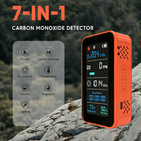 Détecteur portable de CO et O2 - Moniteur de qualité de l'air 6-en-1 avec température/humidité/altimètre/baromètre, conception rechargeable pour usage domestique/extérieur