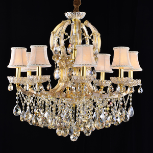 Fancy Vàng Pha Lê Đèn Chùm Mặt dây chuyền đèn trung nến Đèn trần cho khách sạn kính thanh lịch thiết kế chuyên nghiệp cài đặt - Product Image 4