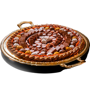 Plateau de chocolat en métal argenté de haute qualité avec poignées dorées fêtes de mariage restauration bonbons plat plateau bonbons plateau de service - Product Image 2