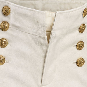 Pantalón de Estilo Tradicional Napoleónico, Corte Recto, Tela de Lona Ligera, Diseño de Cierre Clásico, Paneles Limpios para Hombre - Product Image 6
