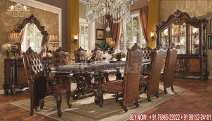 Muebles de Comedor de Madera de Teca Tallada a Mano de Estilo Europeo, Tallado Intenso, Duradero, Moderno, Color Personalizado, Tamaño Personalizado, Decoración - Product Image 3