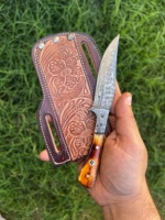 Ensemble de couteaux de chasse Damas de haute qualité avec couvercle, option de mélange, bricolage, personnalisable OEM, prêt à l'emploi
