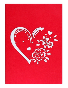 การ์ดวาเลนไทน์รูปต้นไม้ดอกไม้รูปหัวใจ 3 มิติ สไตล์โรแมนติก สำหรับคู่รัก งานศิลปะกระดาษทำมือ พิมพ์ออฟเซ็ต ตัวอักษร ผลิตในเวียดนาม - Product Image 4