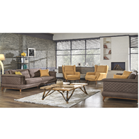 Gloria Holz-Sofagarnitur Luxuriöses Chesterfield Europäischer Stil Modulares Dreisitzer-Sofa für Wohnzimmer Küche Werkstatt Apartment Hotel