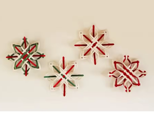 Greencraft dệt tre thân thiện với môi bông tuyết đồ trang trí Giáng sinh đầy màu sắc hình dạng ngôi sao tùy chỉnh kích thước quà tặng thủ công bán buôn - Product Image 1